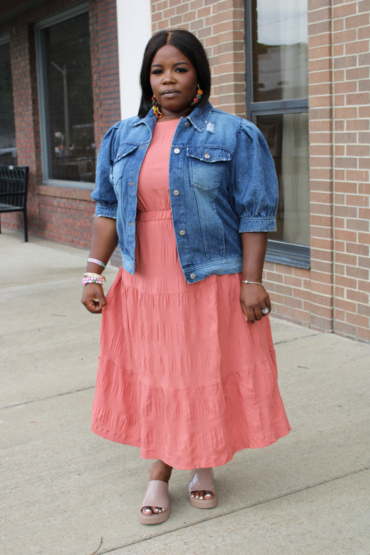 Denim Puff Sleeve Jacket